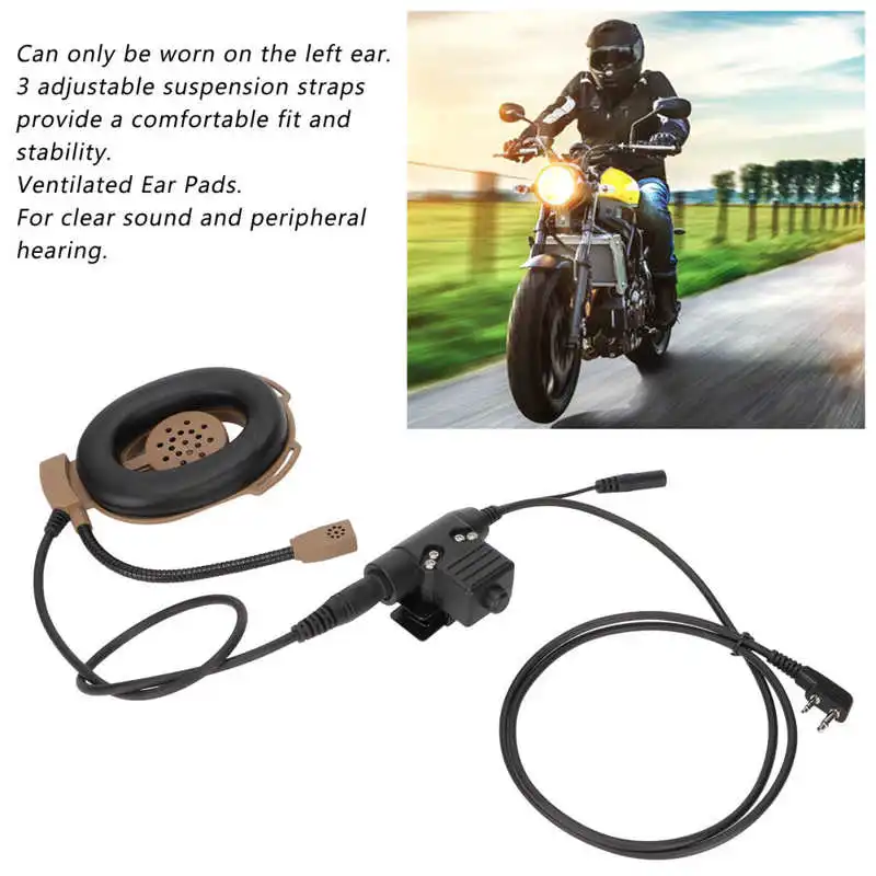 Military Helmet Headset Motorcycle Headphone with U94 PTT Finger Mic for V8 V80 V82