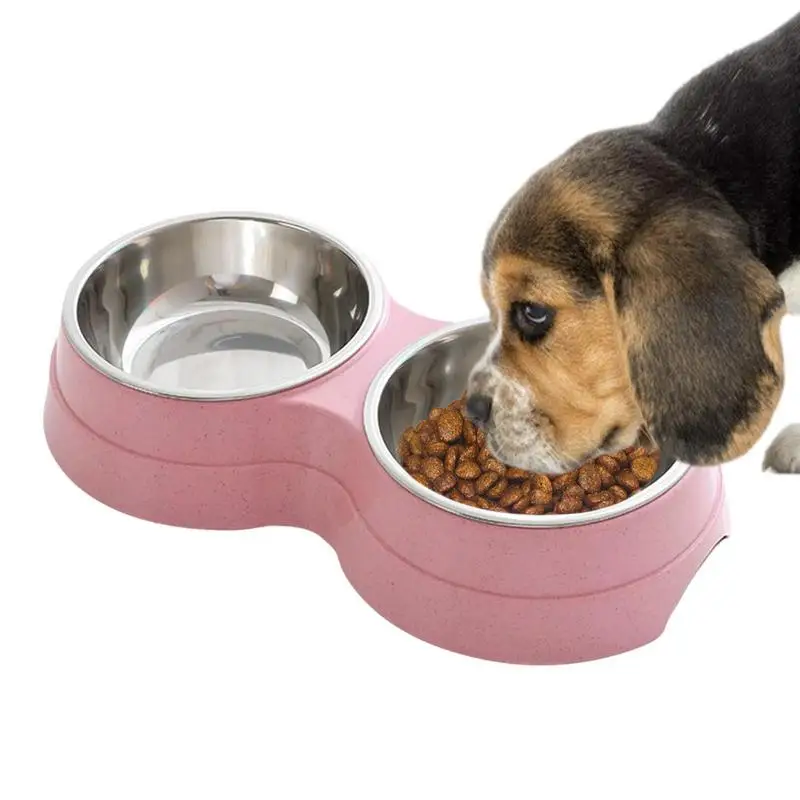 

Миски для маленьких собак, двойные миски для домашних питомцев, миска для собак, водная кормушка, миски для еды животных Dog, еда для собак из нержавеющей стали