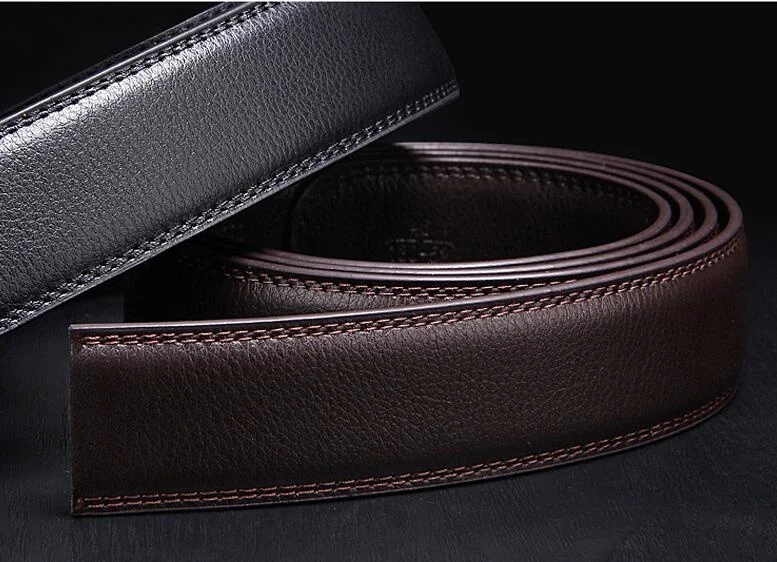 No Buckle Designer Mens Belts Body 3.5cm Wide Split Leather High Quality Men Automatic Belt men accessories snakeskin 125cm 120