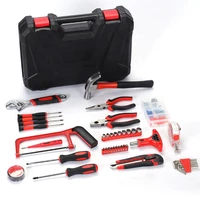 43pcs general household hand tool in storage tool box pliers sockets bits tool set