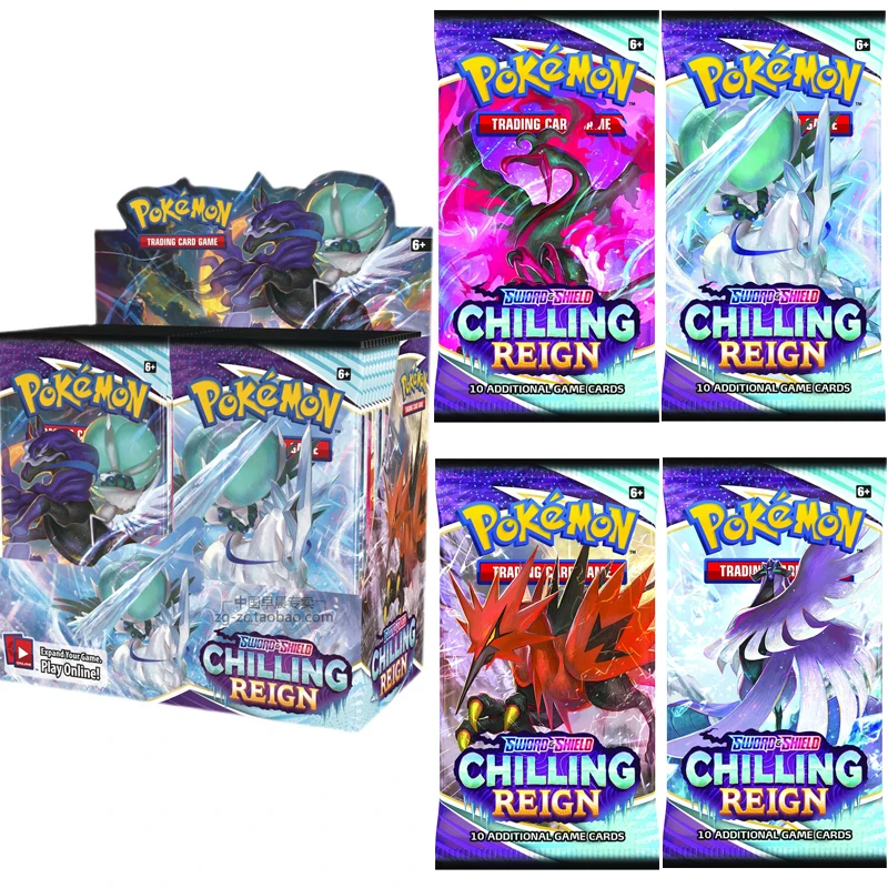 

2023 NEW TCG:Sword & Shield Brilliant Stars Chilling Reign Fusion Strike Pokemon Cards Booster Display Box Collection Card