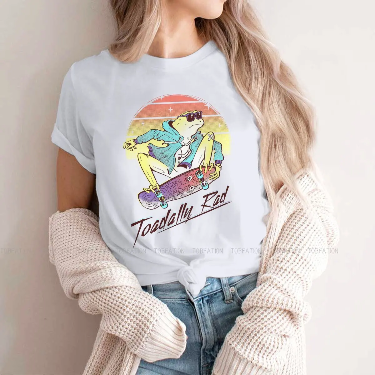 Toadally Rad  Print 4xl 5xl Woman's T Shirt New Trend Tops