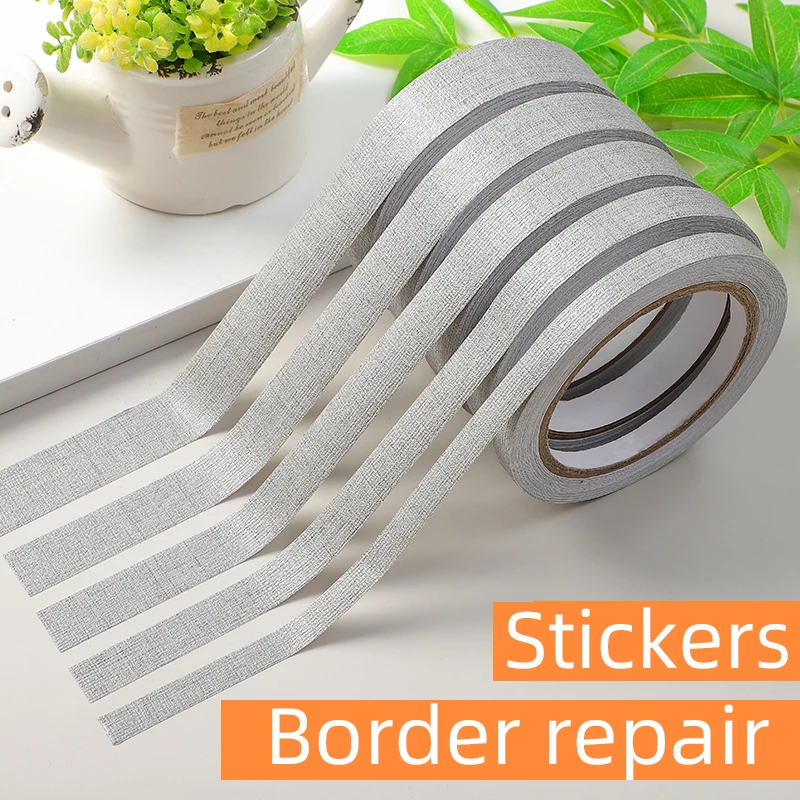 Серый льняной узор самоклеящаяся Красивая кромка дверь шкафа настенный уголок