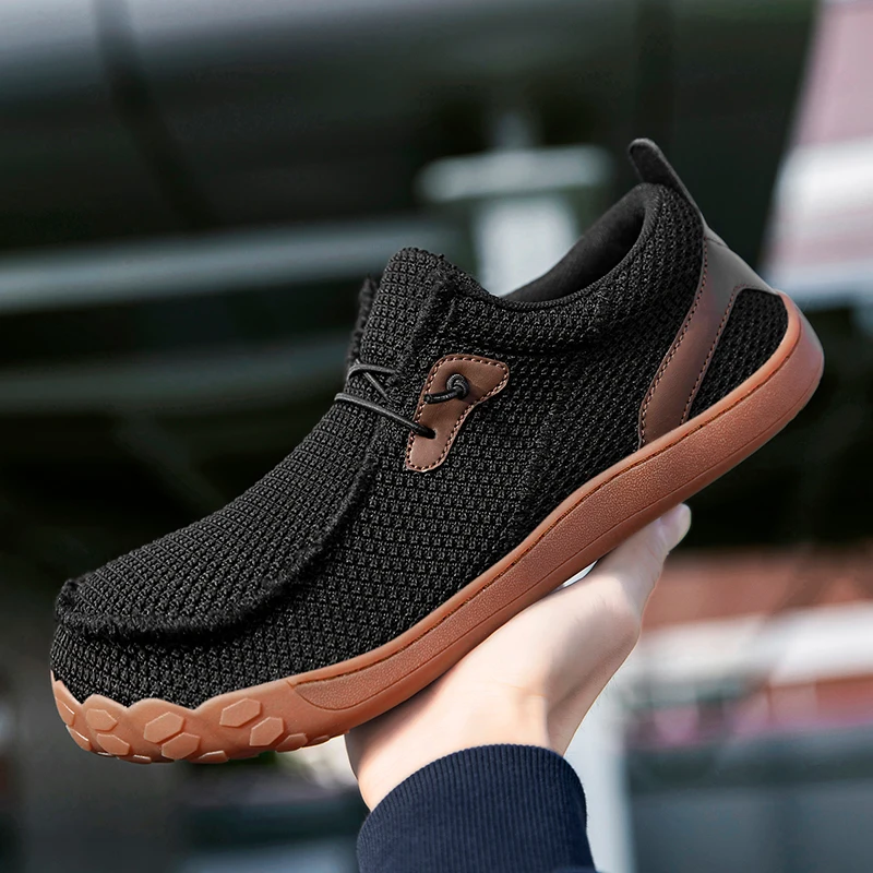 Минималистичная мужская обувь с широким носком мягкие повседневные модные