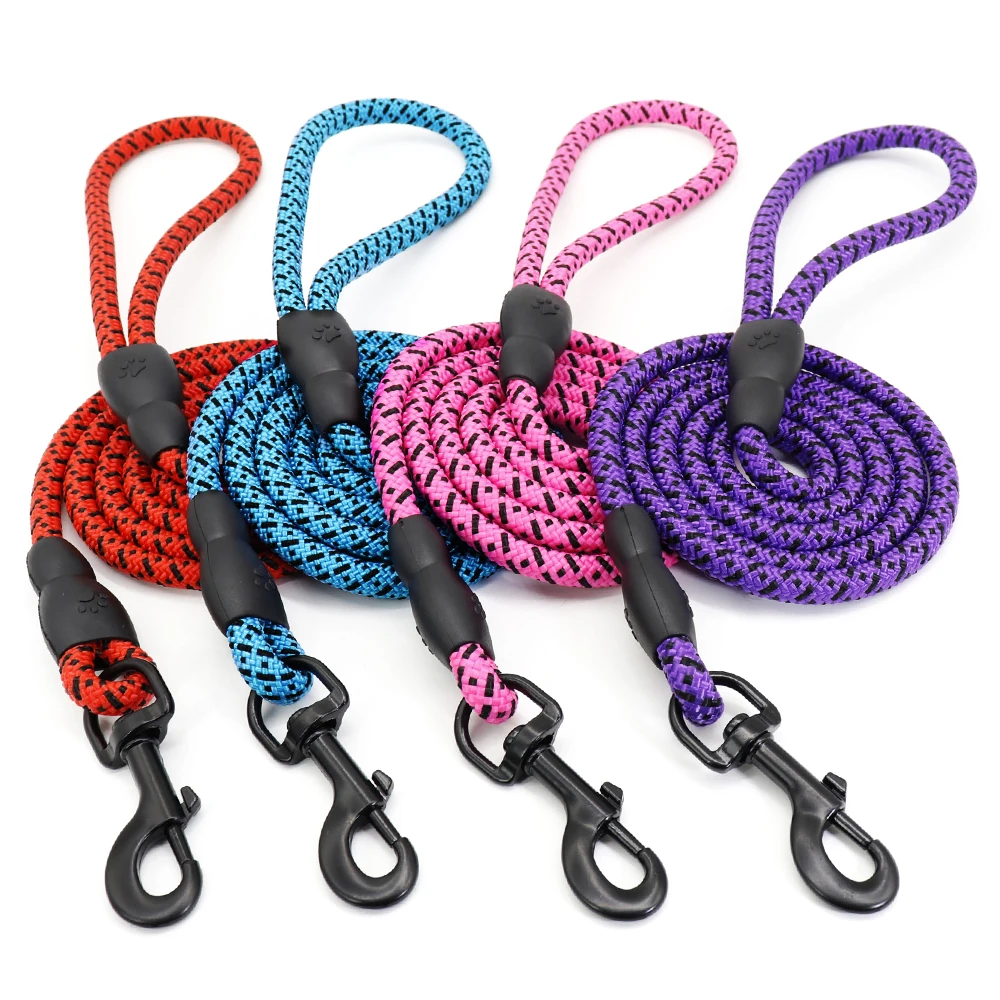 

150cm Dog Leash Round Nylon Dogs Walking Lead Rope Pet Long Leash Belt for Dog Outdoor Walking Training Pet Leads Belt Pitbull