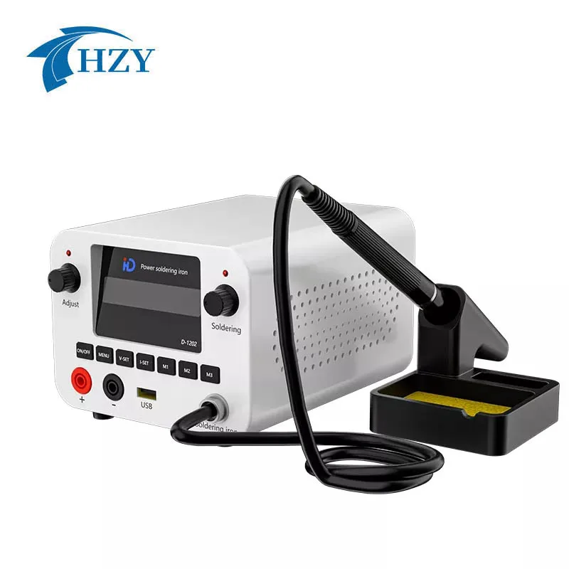 TBK D-1202 2 In 1 Smart Power Soldering Iron Machine 150W DC Power Supply T12 Lead Head with USB Fast Charging Welding Station
