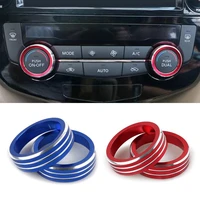 2 pcs car ac climate control knob ring cover waterproof trim cover auto styling accessories for nissan rogue x trail 2014 2018