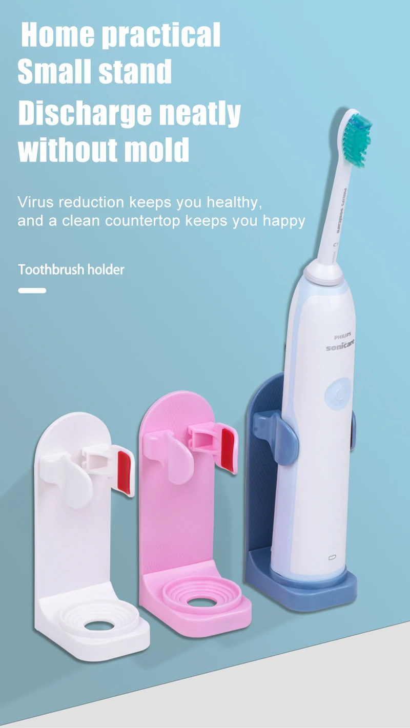 

Wholesale Electric Silicon Toothbrush Holder Wall Mount ToothBrush Stander Body Base Space Saving Rack Bathroom Organizer Gadget