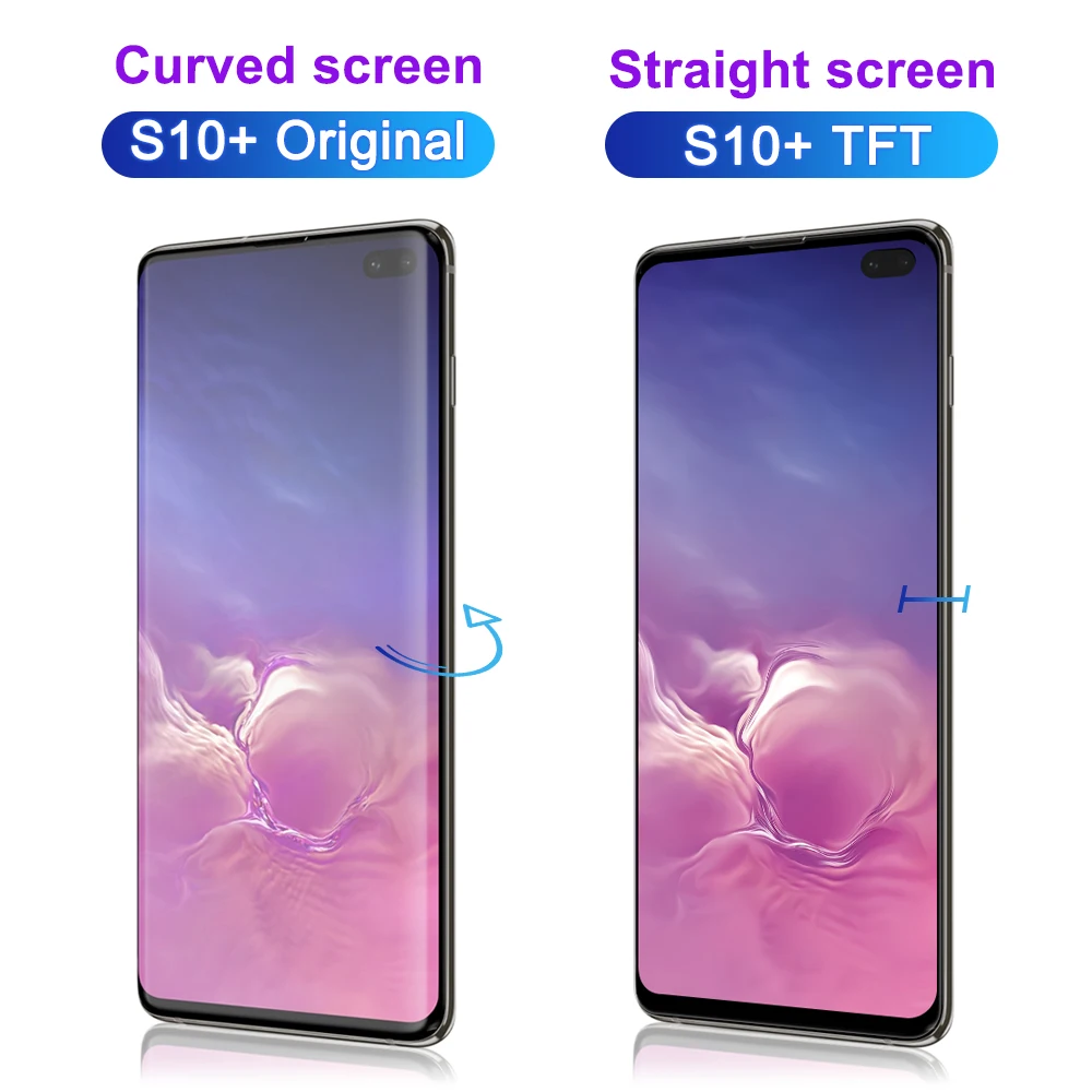 100% Новый оригинальный дисплей S10Plus для Samsung S10 Plus + сменный сенсорный ЖК-экран G975