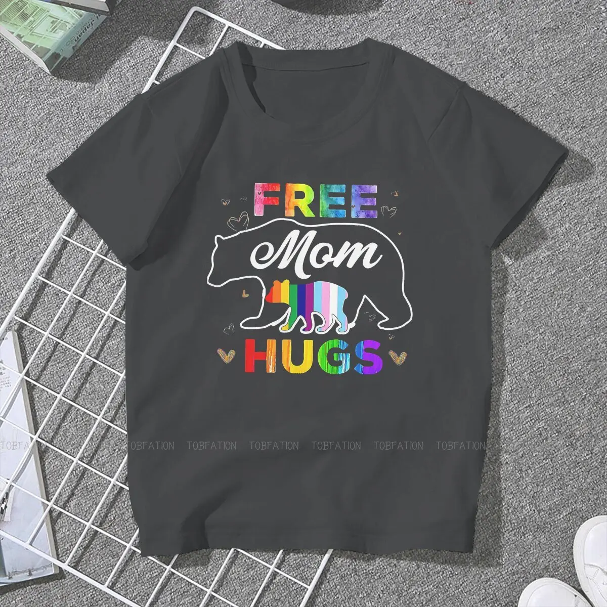 Свободная Радужная Женская одежда с надписью Mom Hugs женская футболка Pride Love Allyship