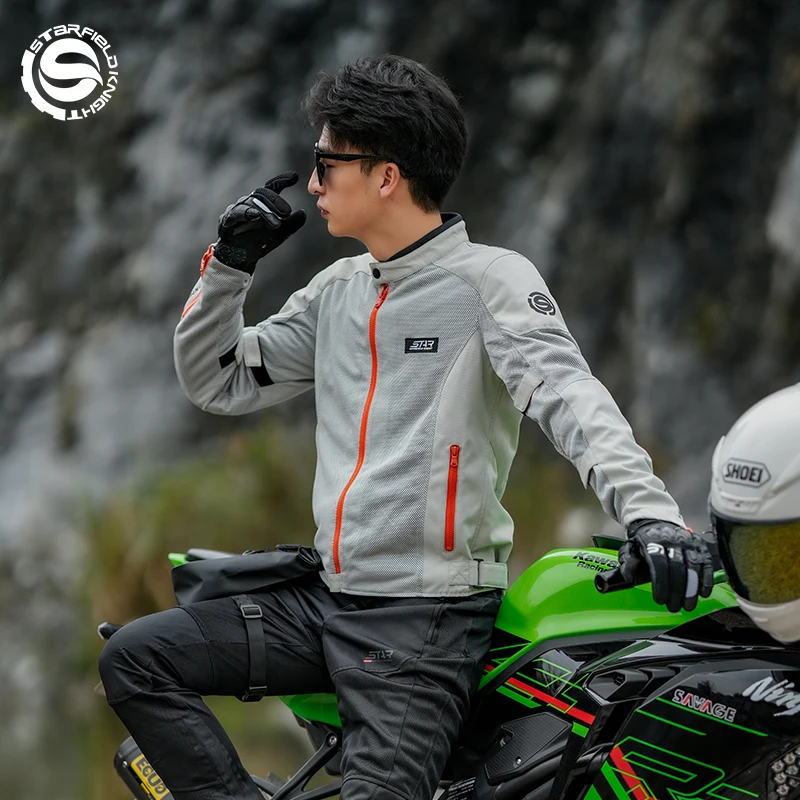 Мужские мотоциклетные сетчатые куртки Star Field Knight летняя дышащая мотоциклетная