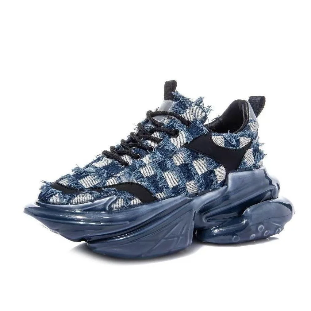 

Новинка 2023, сетчатые кроссовки, женская спортивная обувь на толстой подошве, на платформе, со шнуровкой