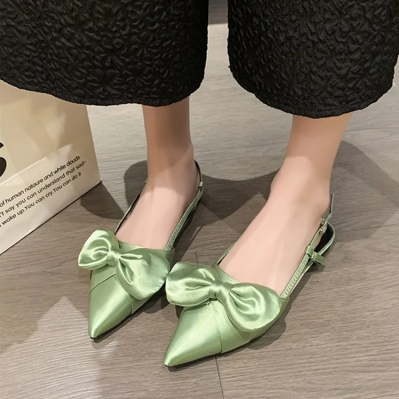 Сандалии женские с закрытым носком босоножки на плоской подошве без застежки