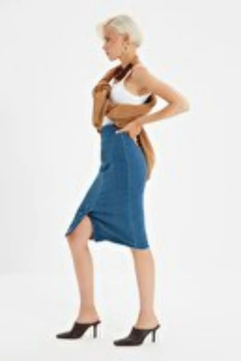 

Blue skirt tassel Denim skirt