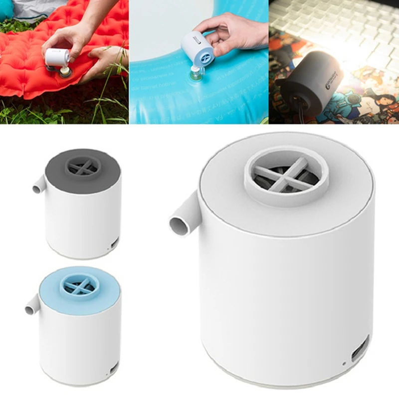 

Mini Electric Inflatable Pump Multifunctional 3-in-1 USB Charging + Air Pump + Camping Light for Swimming Ring Inflatable Bed