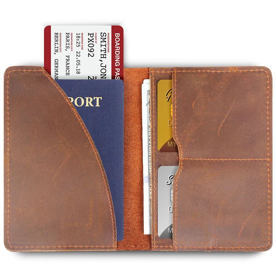 

Обложка для паспорта из натуральной кожи, мужской бумажник, идентификационная кредитная карта, Мужской винтажный Держатель для паспорта