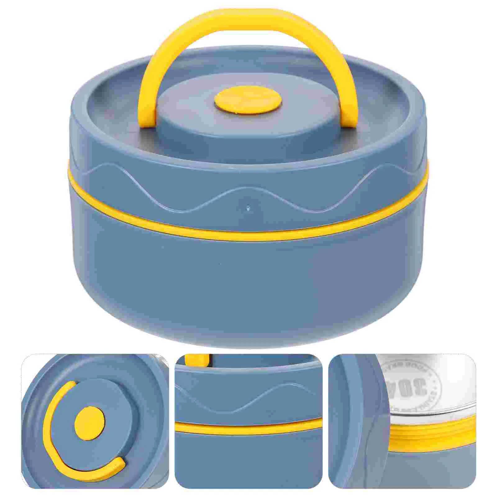 

Box Lunch Bento Thermal Case Meal Container Camping Insulated Multi Layer Reusable Stackableprep Retro