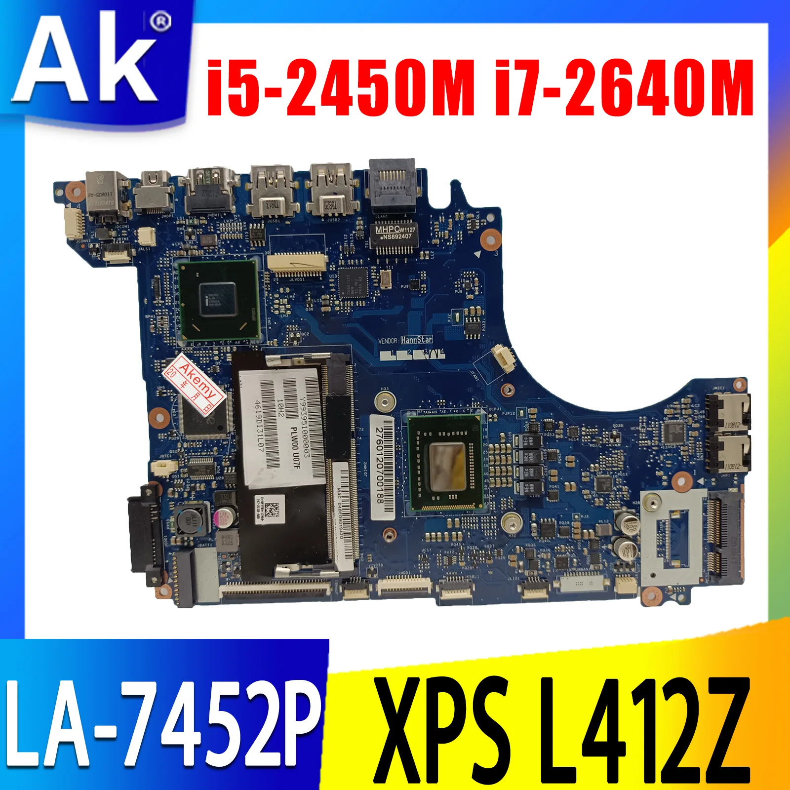 

Для Dell для XPS L412Z материнская плата для ноутбука LA-7452P 0FYY8M с CN-0FYY8M I7-2640M