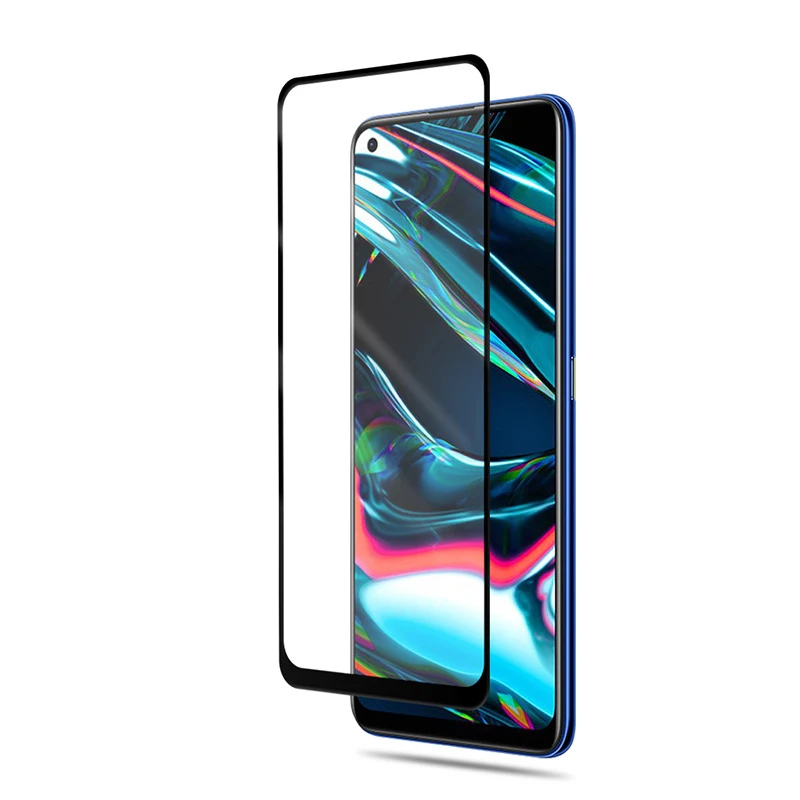 

For OPPO Realme 8 Q3 Pro Q3i 8i Screen Protector Tempered Glass for Realme Q3Pro 8Pro Black Edge Cover Protective Glass