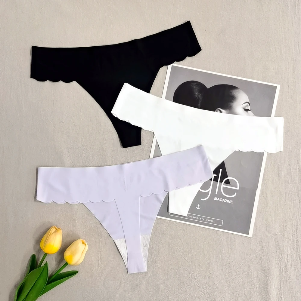 Бесшовные трусики-стринги из вискозы 3 шт./лот