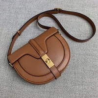 factory luxury genuine leather womens bag 2022 new shoulder messenger bag semi circle saddle bag womens retro saddle bag