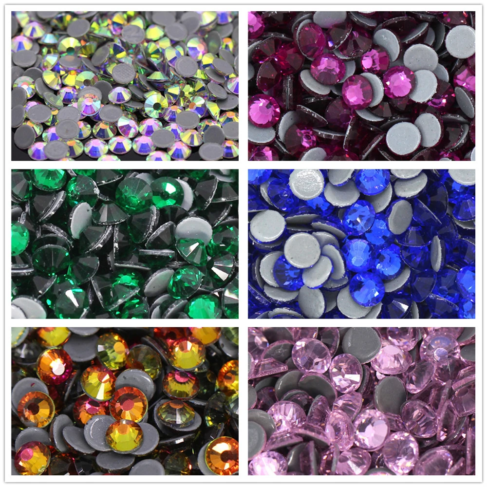 

Newest All Sizes Colors Crystal AB Hotfix Rhinestones,Glass Strass Hot fix Rhinestones For Nail Art & Fabric Decoretions