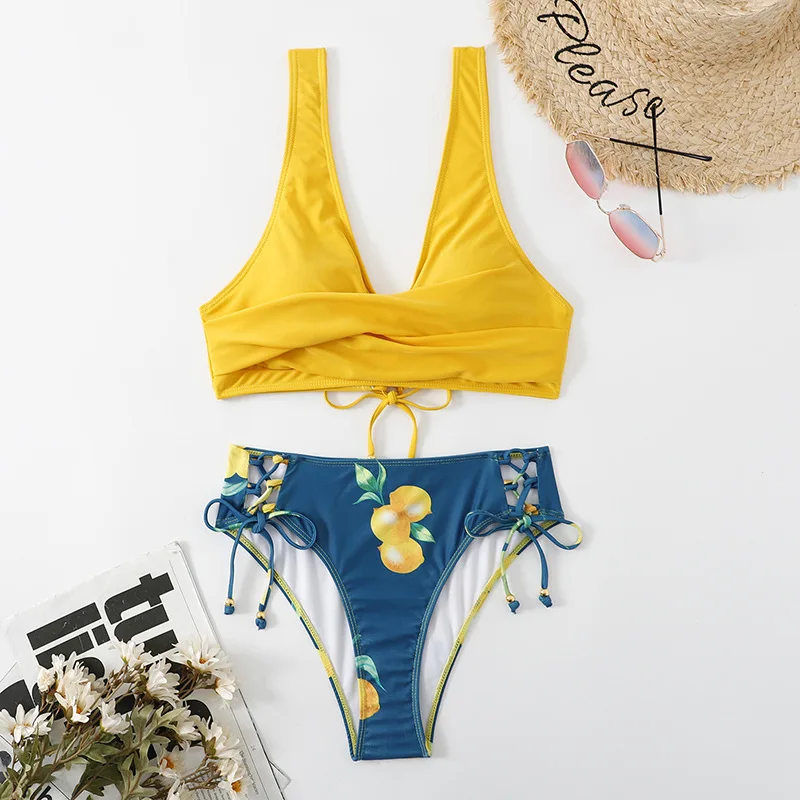 

New AliExpress Printed Swimsuit Bikini Swimwear Women Amazon Sexy Swimwear