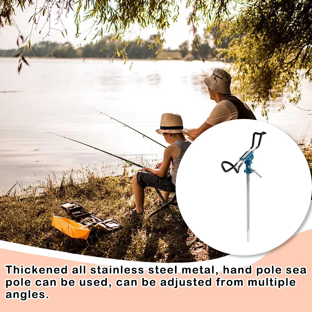 

Fishing Rod Rest Base Professional Outdoor Fish Pole Holder Tackle Accessory Stable Stainless Steel Fixed Bracket