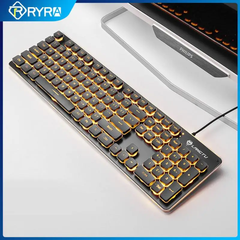 

Проводная Механическая клавиатура RYRA, клавиши с подсветкой PBT, 104 клавиш, ПК, геймерская клавиатура с защитой от фиктивных нажатий, RGB светиль...