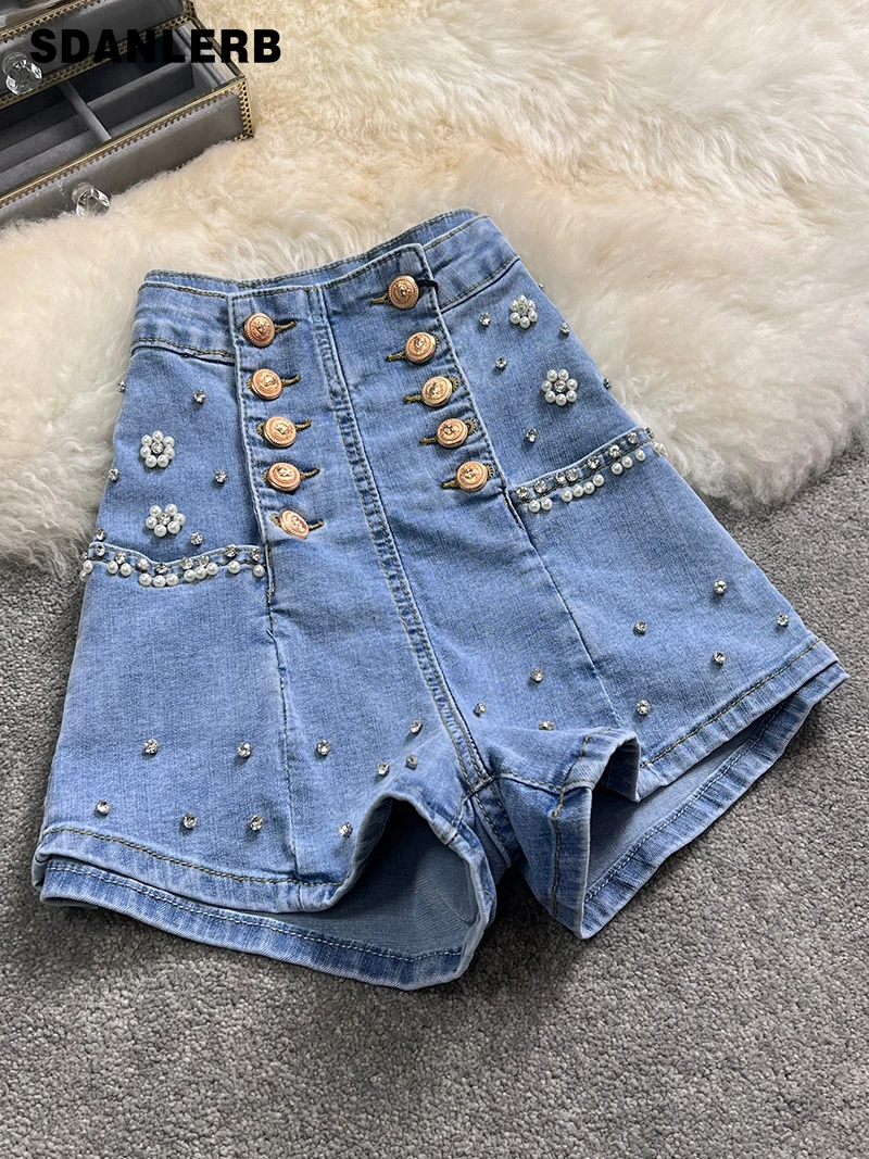 

Denim Shorts for Women 2022 Summer New High Waist Slimming Spicy Girl Wide Leg A- Line Versatile Hot Pants Trendy Short Jeans