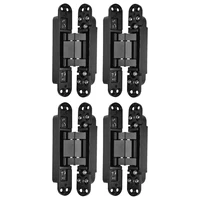 4Pcs 6 Inch Concealed Door Hinges Invisible Hinges Concealed Hinges 180 Degree Swing Hinge 3 Way Adjustable Butt Hinge A