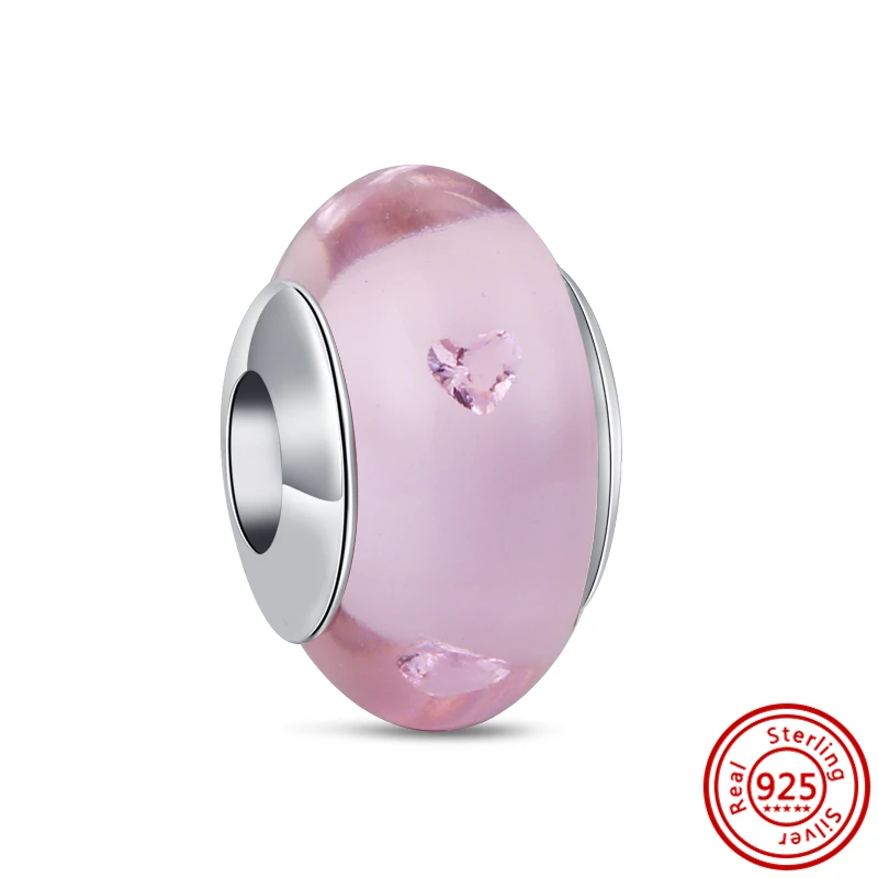 Браслет женский из серебра 100% пробы с бусинами муранского стекла | Украшения и