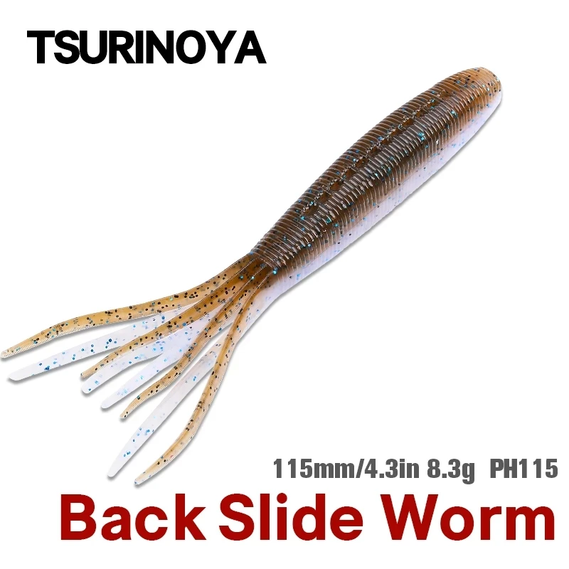 

24PCS No Sinker Backslide Stick Worm Soft Fishing Lure PHANTOM 11.5cm 8.3g Bass Pike Grass Artificial Silicone Baits