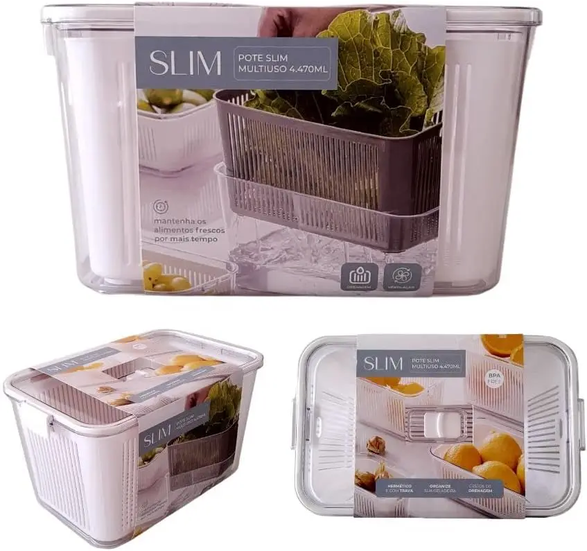 

Pote, , Acrílico, Hermetico Slim, 4470ml, Branco