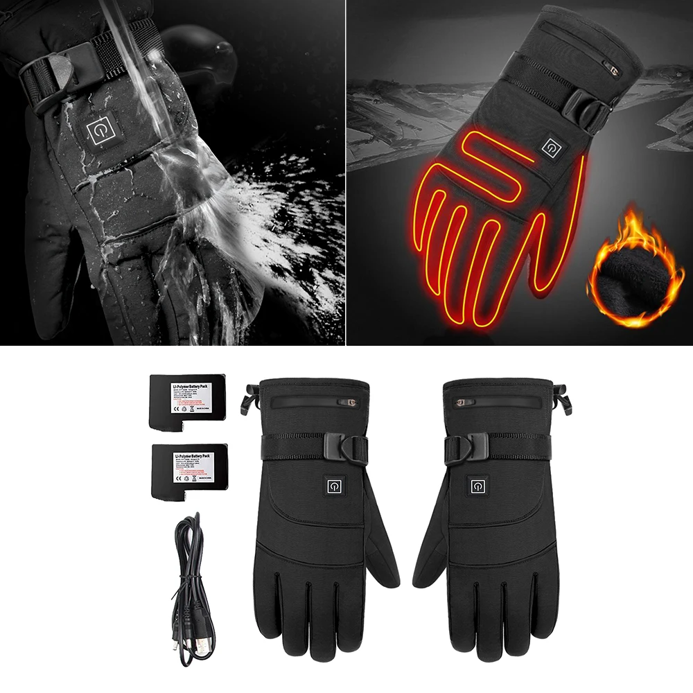 

Motorcycle Heated Gloves for Men Women Winter Thermal Gloves Touch Screen Battery Powered MTB Riding Motorcycle Heating Gloves
