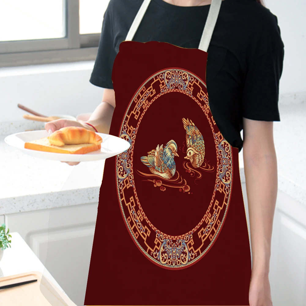 

Фартук женский водонепроницаемый с тропическим принтом, Легкая очистка, с лепестками в скандинавском стиле