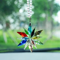new snowflake shape car mirror hanging accessories austrian crystal car interior figures car ornament decoration dropshipping