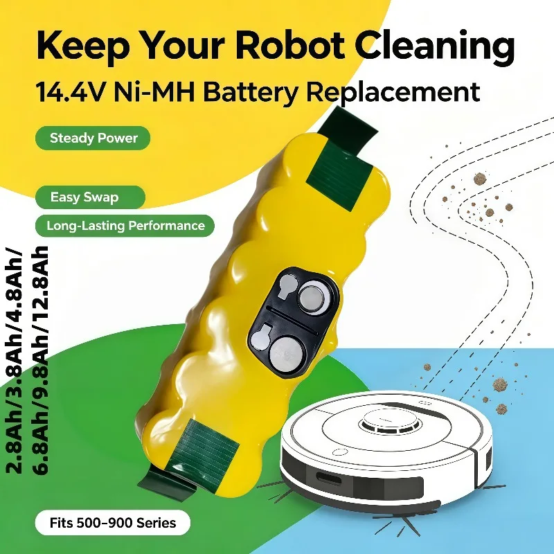 Фото Высокоёмкостная батарея 14.4В NI‑MH Lpega 1800‑12800мАч, совместимая с iRobot Roomba 530 555 581 650 760 880. №1