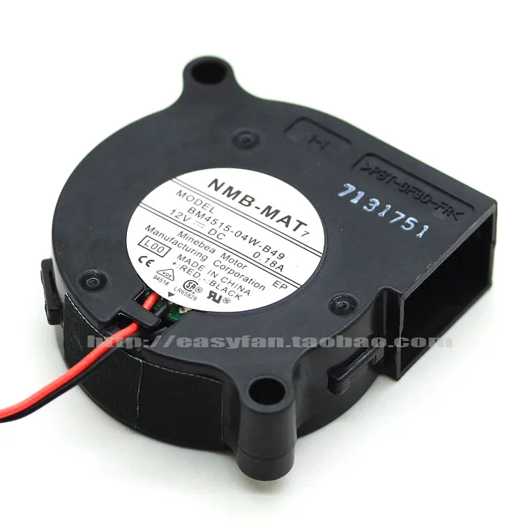 Фото JFG для NMB-MAT Minebea BM4515-04W-B40 4,5 см турбинный вентилятор с двойным шарикоподшипником 12 В 0,18 А охлаждающий вентилятор №4