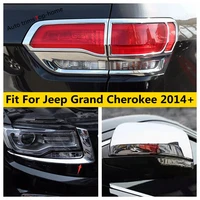 abs chrome front headlight light eyelid rear tail lamp eyebrow rearview mirror cap cover trim for jeep grand cherokee 2014 2020