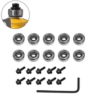 10pcs bearings router bits top mounted ball bearings guide 12 7mm repairing replacement accessory kit hex key wrench
