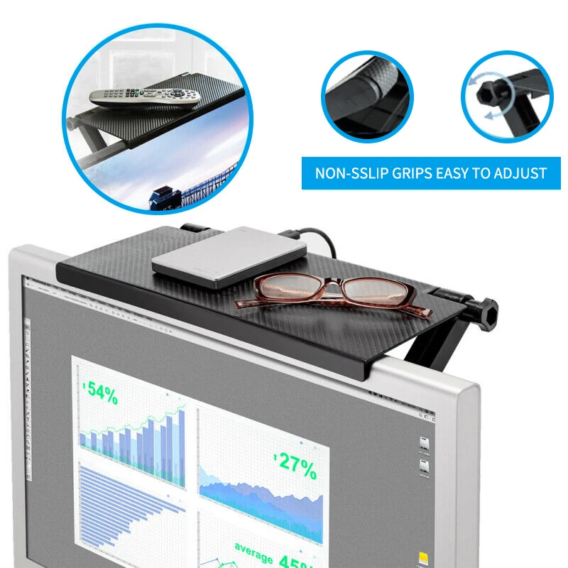 1pcs Adjustable TV Screen Top Storage Shelf Bracket Computer Monitor Desk Stand Holder Display Rack |