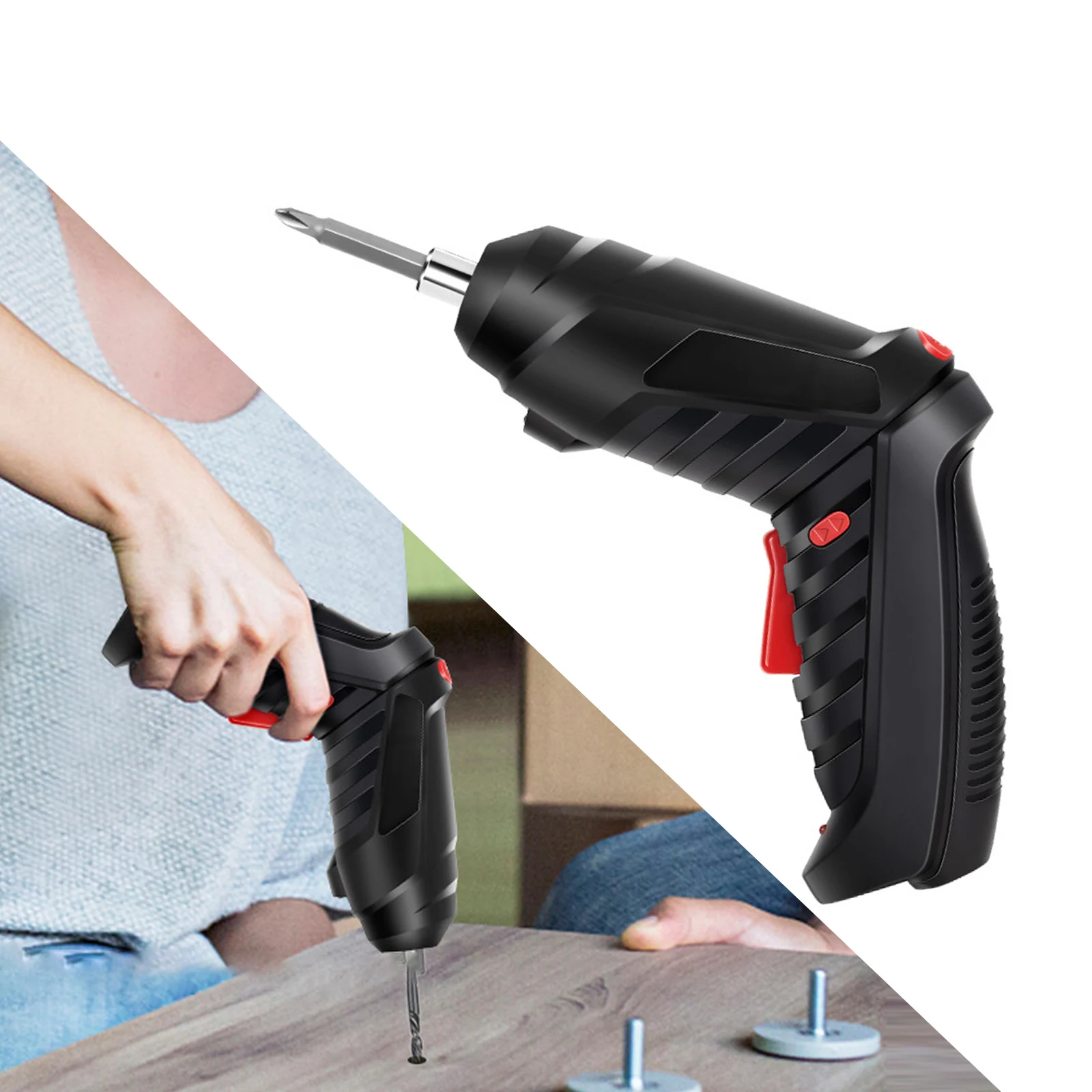 

Hand Drill Electric Screwdriver Tool 3.6V Portable USB Charging with LED Light Cordless Lithium Battery Utility Drill