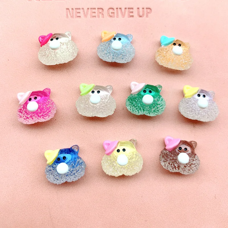 

10 шт. мультяшный прозрачный Медвежонок с плоской задней стороной, кабошон для скрапбукинга, для бантов для волос, аксессуары для центра, укр...