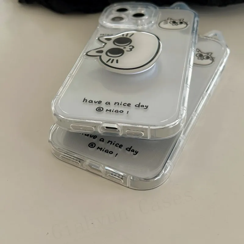 Корейский прозрачный силиконовый чехол с 3D кошачьими ушками для iphone 12 11 Pro Max 13 XR X