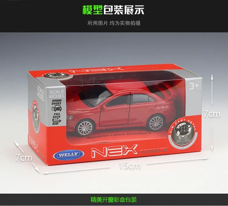 Welly 1:36 Mitsubishi Lancer Evolution X игрушки из сплава с откатным механизмом модель автомобиля