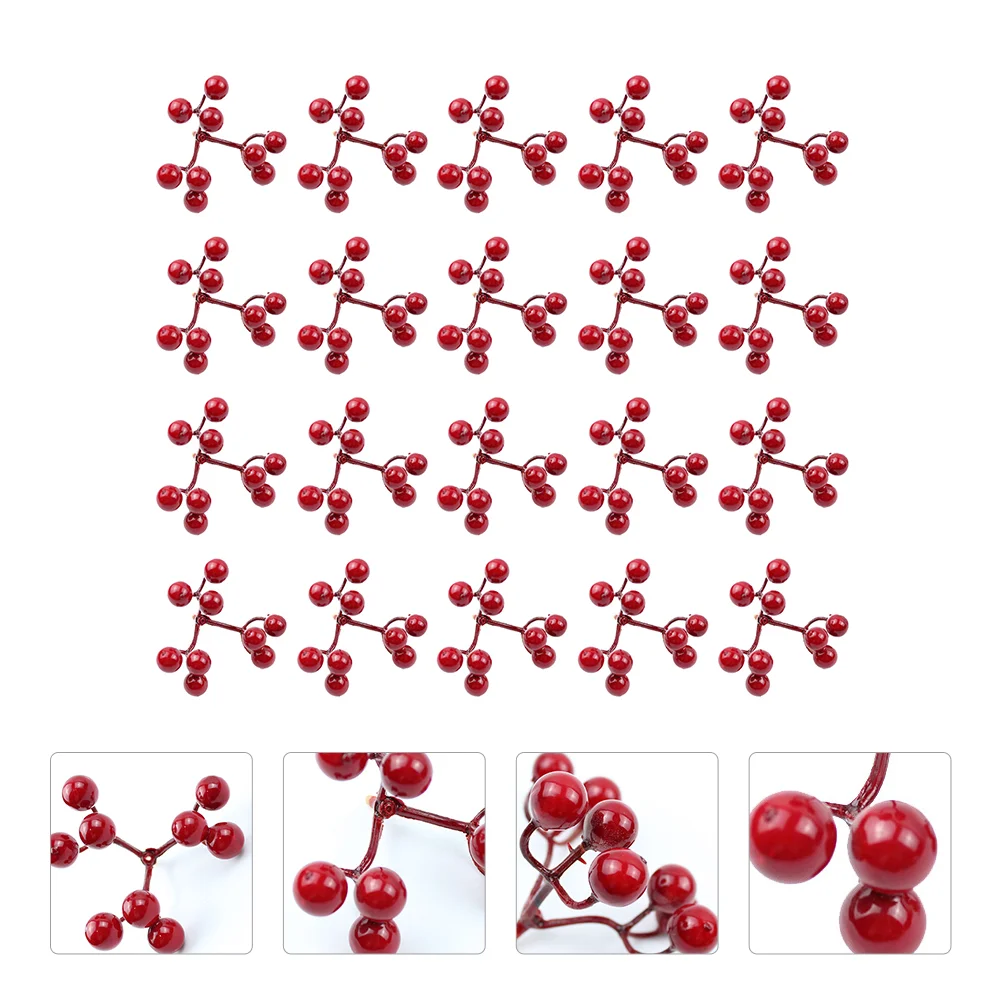 

Berries Christmas Berry Stems Artificial Red Picks Simulation Branch Fake Winter Holly Branches Faux Flower Floral