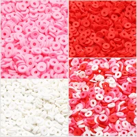 polymer clay beads mixed pink red white 6mm round rings loose slice beads for jewelry making diy bracelets necklaces accessories