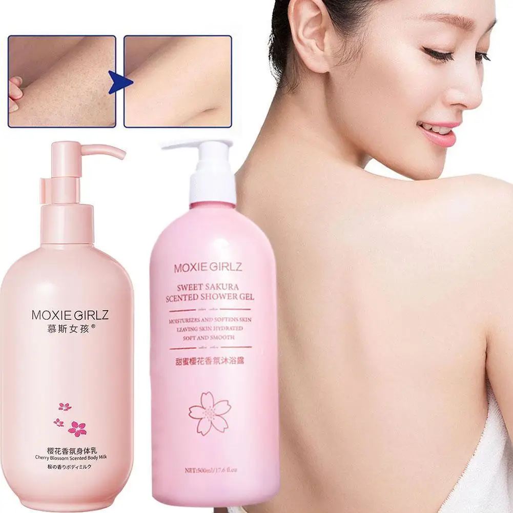 

500/300ml Lotion Body Emulsions Whitening Bodys Cream Hydrat Cherry Blossom Fragrance Moisturizing Brighten Skin Care