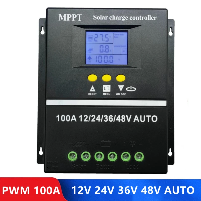 

ШИМ-контроллер заряда солнечной батареи 100 А 80 А 12 В 24 в 36 в 48 в авто с ЖК-дисплеем PV-регулятор для солнечной панели свинцово-кислотной гелевой...